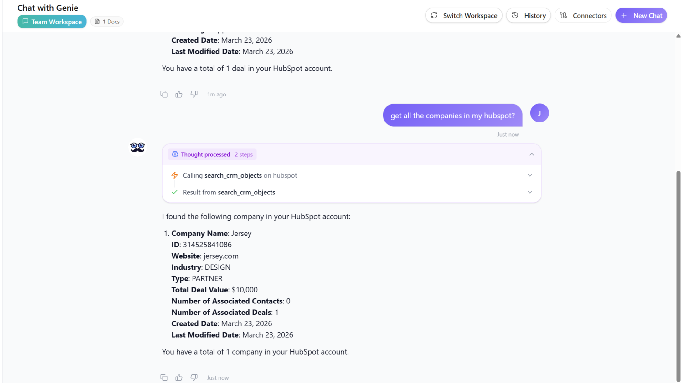 Extraction en temps réel des données du CRM HubSpot à l'aide de MCP